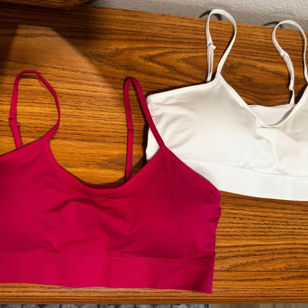 Arizona Jean Company Pink and White Bralette Duo
